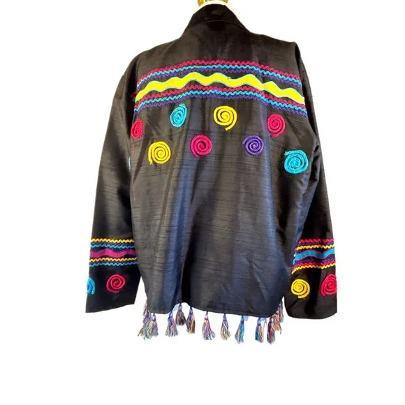 Allure Jacket Womens Medium Embellished Vintage Retro Button - Picture 3 of 9